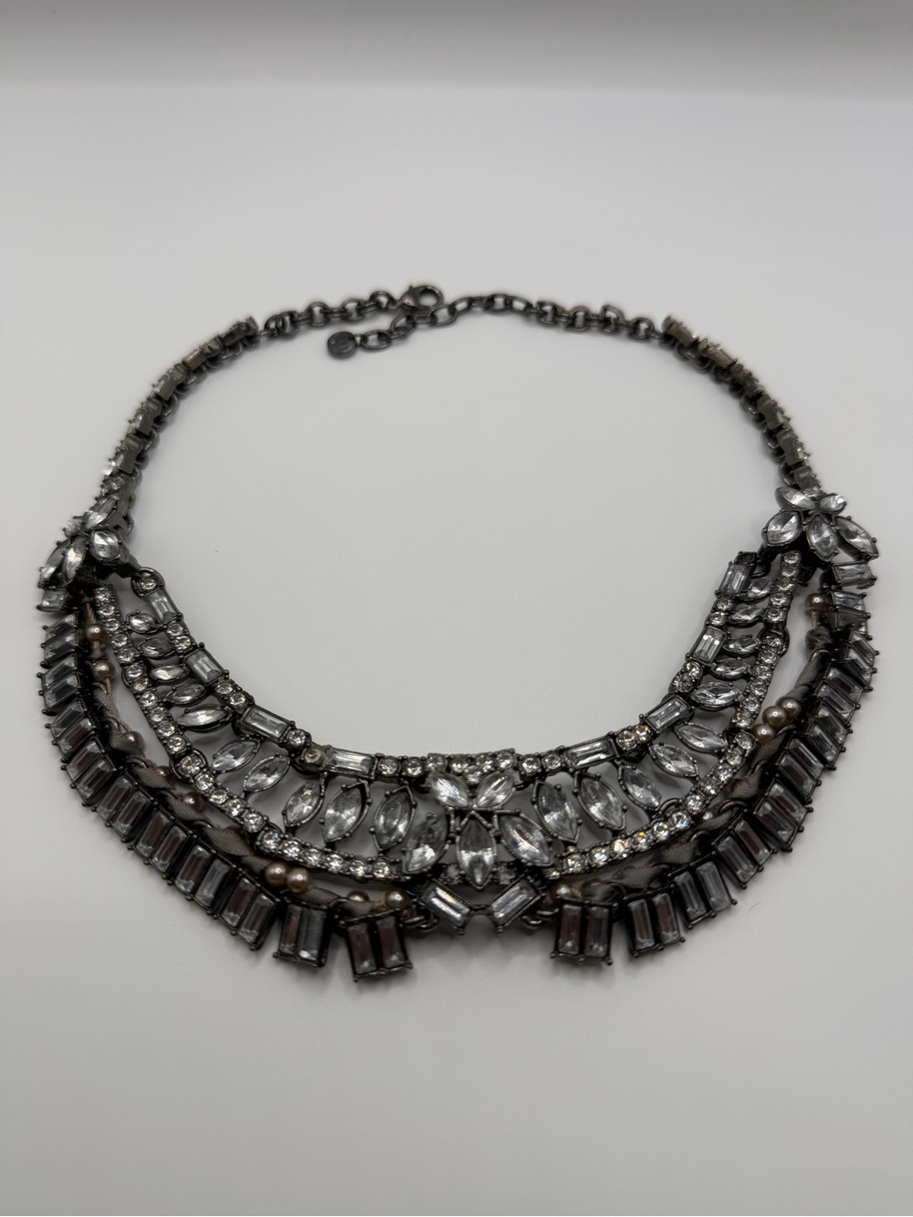 Crystal Statement Necklace in Silver
